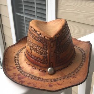 Beautifully Detailed, Leather Cowboy Hat